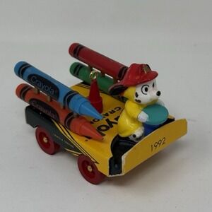Hallmark Crayon Fire Truck Ornament #4 in Series Crayola Colors Blazing 1992 Vtg